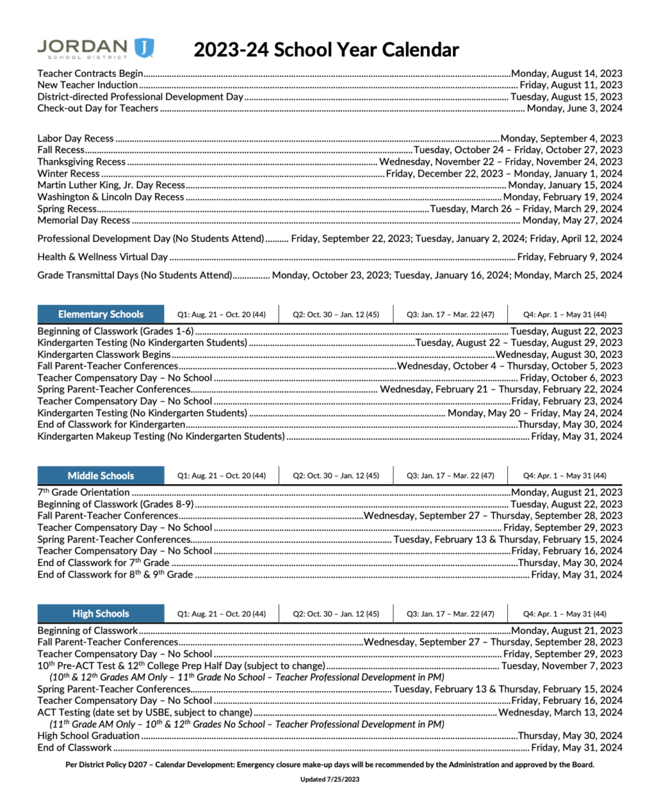 Westvale Calendar – Westvale Elementary